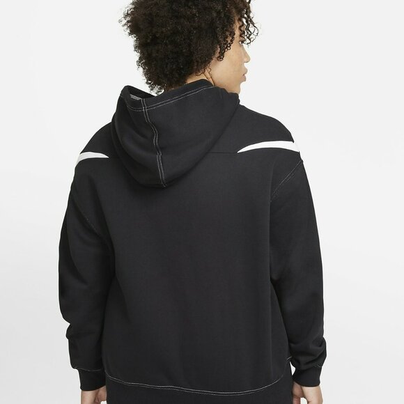 1X PLUS SIZE NIKE Women's hoodie / Black / white sweatshirt DM3313-010  jacket - Picture 2 of 8